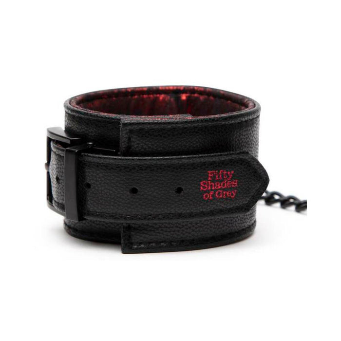 Fifty Shades of Grey Sweet Anticipation Faux Leather Adjustable Reversible Wrist Cuffs Red/Black