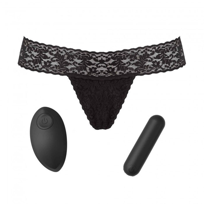 Love to Love Secret Panty 2 Rechargeable Vibrating Panty Set With Remote Black Onyx (box)