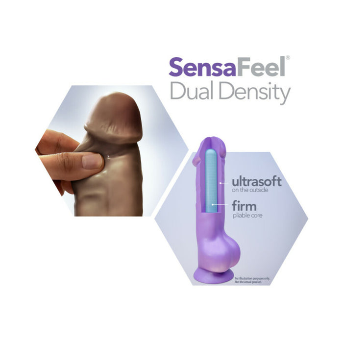 Blush Au Naturel Chub 10 in. Posable Dual Density Dildo with Balls & Suction Cup Brown