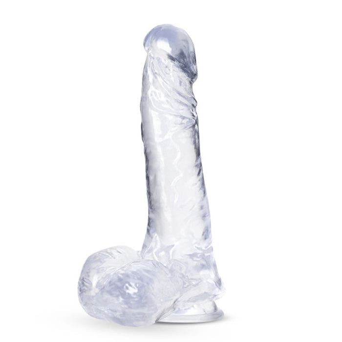 Blush B Yours Plus Ram n' Jam 8 in. Dildo with Balls & Suction Cup Clear