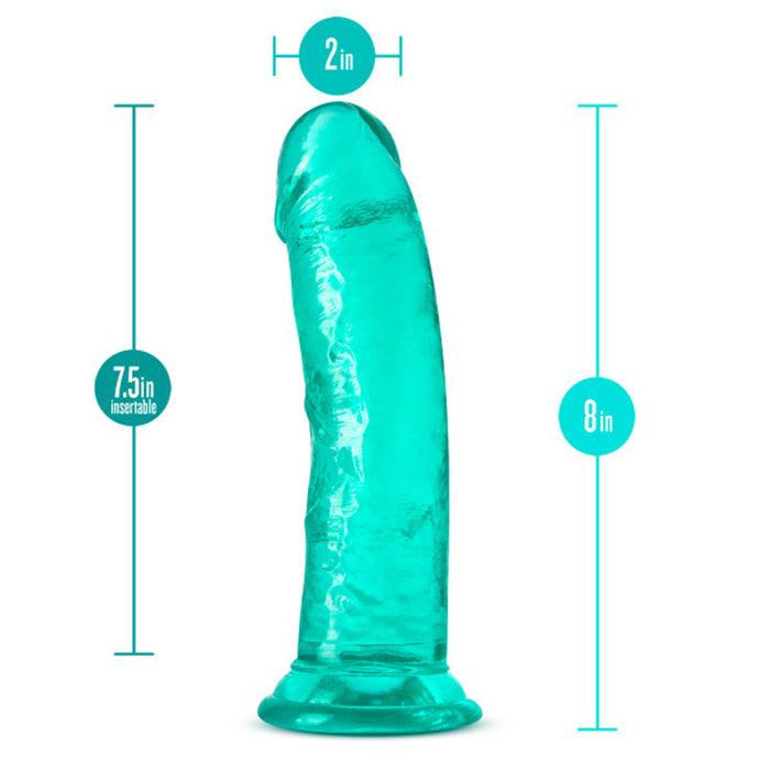 Blush B Yours Plus Roar n' Ride 8 in. Dildo with Suction Cup Teal