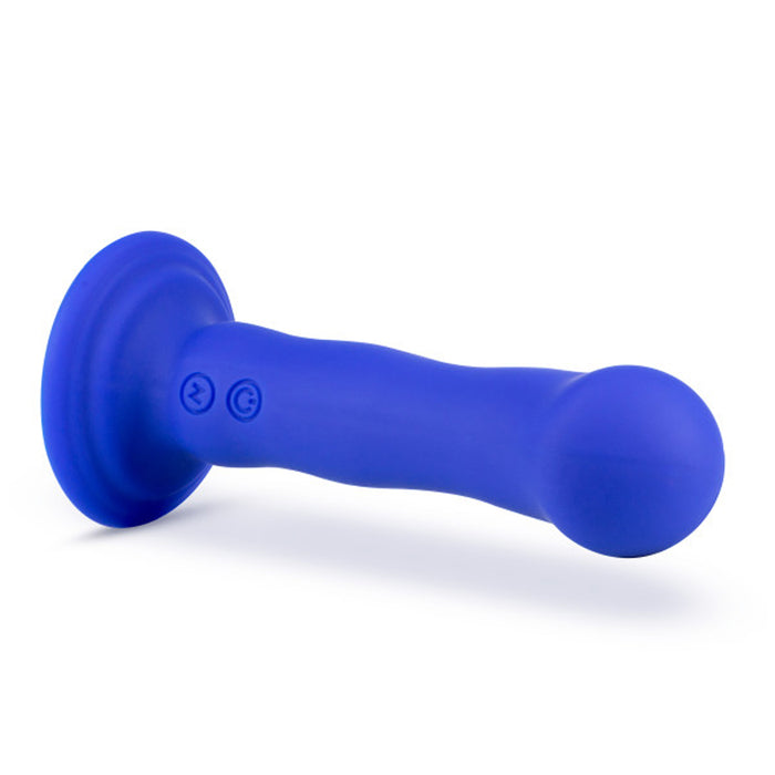 Blush Impressions Santorini Rechargeable Silicone 6.5 in. Vibrating Dildo with Suction Cup Blue