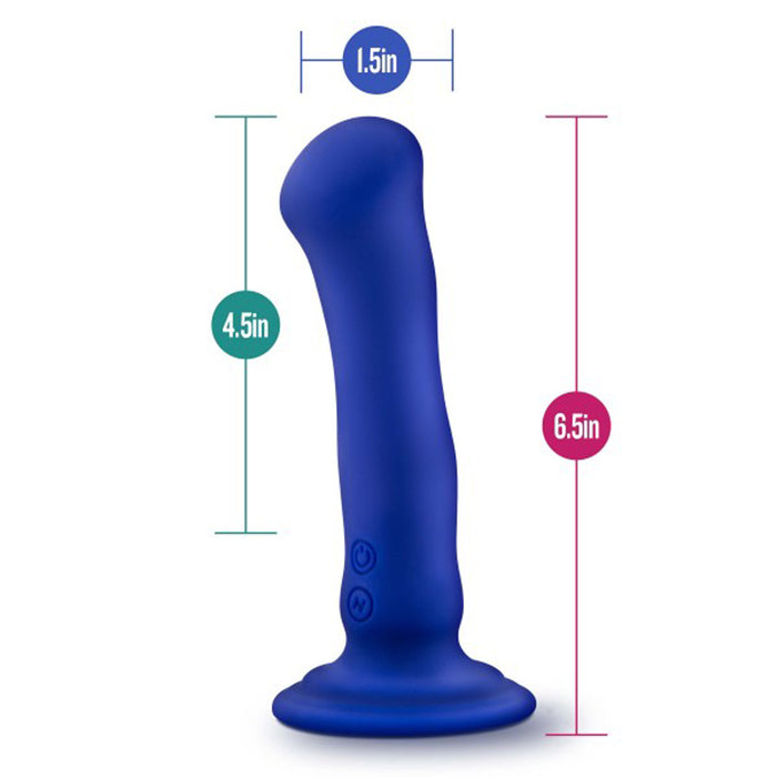 Blush Impressions Santorini Rechargeable Silicone 6.5 in. Vibrating Dildo with Suction Cup Blue