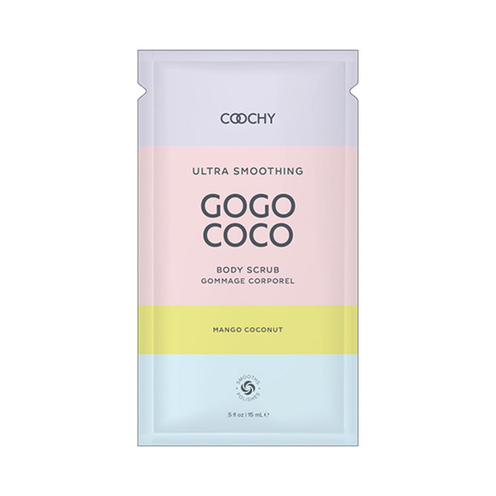 Coochy Ultra Smoothing Body Scrub Mango Coconut .35 fl. oz./10 ml Foil 24-Piece Bulk Bag