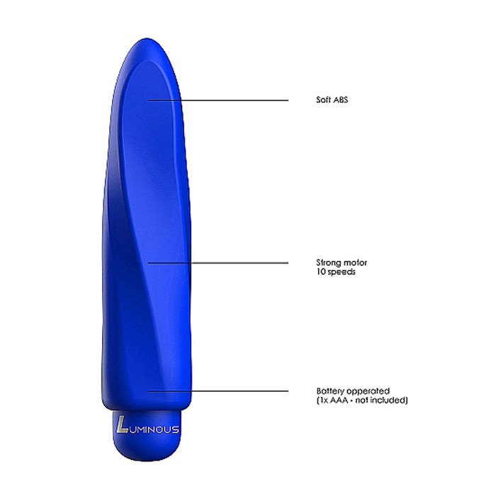 Luminous Myra 10-Speed Bullet Vibrator With Silicone Sleeve Royal Blue