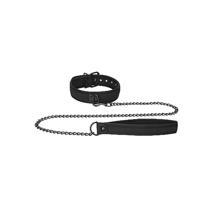 Ouch! Puppy Play Neoprene Collar With Leash Black