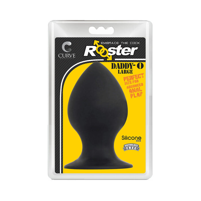 Curve Toys Rooster Daddy-O Large Silicone Anal Plug with Suction Cup Black