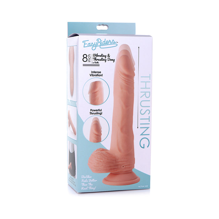 Curve Toys Easy Riders 8 in. Posable Vibrating & Thrusting Dildo with Balls Light