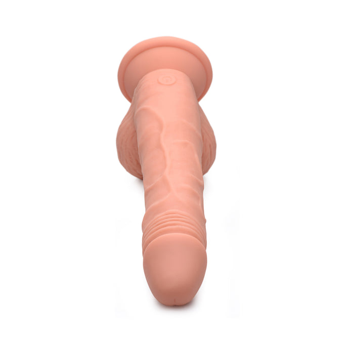 Curve Toys Easy Riders 8 in. Posable Vibrating & Thrusting Dildo with Balls Light