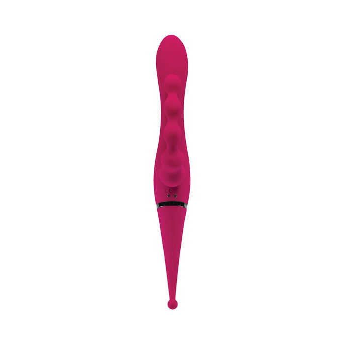 Gender X Four By Four Rechargeable Dual-Ended Multi-Stimulating Silicone Vibrator Burgundy