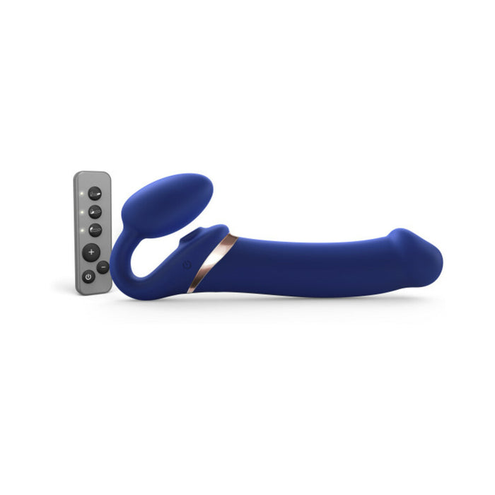 Strap-On-Me Rechargeable Remote-Controlled Multi Orgasm Bendable Strap-On Night Blue XL