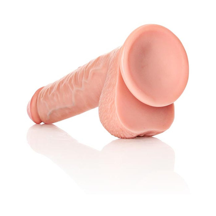 RealRock Realistic 11 in. Straight Dildo With Balls and Suction Cup Beige