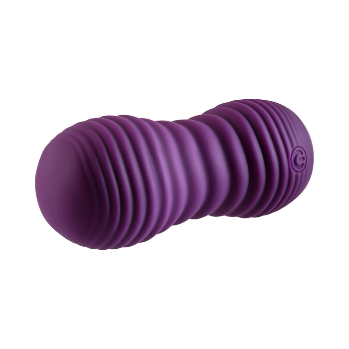 Evolved Eager Egg Rechargeable Remote-Controlled Thrusting Silicone Vibrator Purple