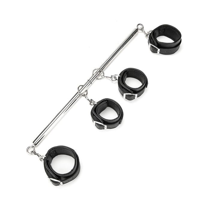 Lux Fetish 4 Cuff Expandable Spreader Bar Set with Detachable Wrist & Ankle Cuffs