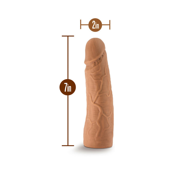 Blush Lock On Dynamite Realistic 7 in. Silicone Dildo with Suction Cup Adapter Tan
