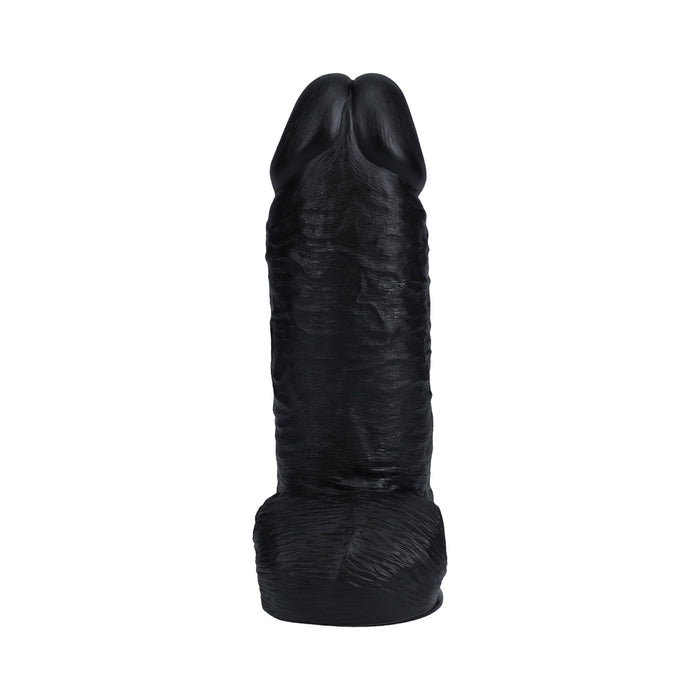 RealRock Extra Thick 10 in. Dildo with Balls Black