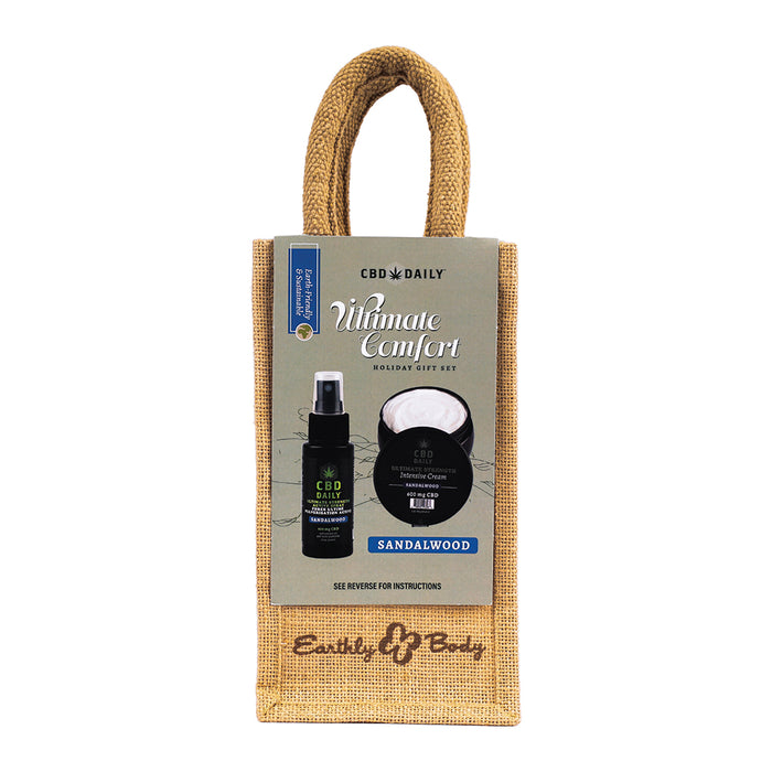 Earthly Body CBD Daily Ultimate Strength Sandalwood 2-Piece Holiday Gift Set