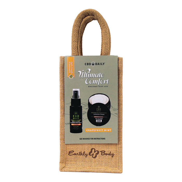 Earthly Body CBD Daily Ultimate Strength Grapefruit Mint 2-Piece Holiday Gift Set