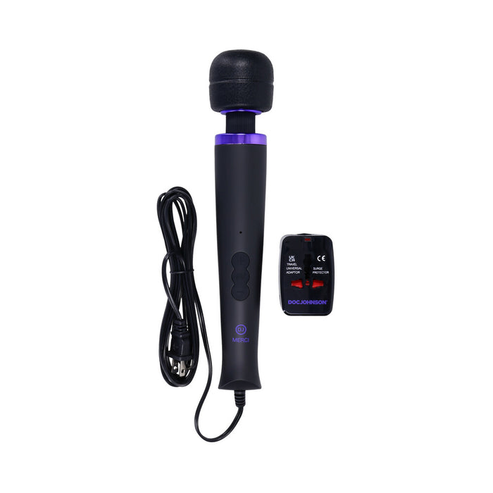 Merci Power Wand Ultra-Powerful Silicone Wand Massager Black Violet
