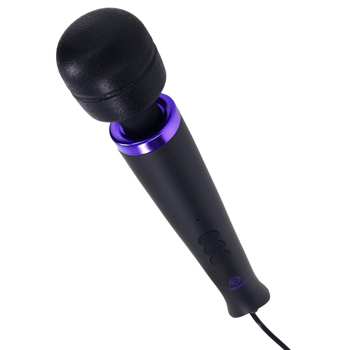 Merci Power Wand Ultra-Powerful Silicone Wand Massager Black Violet