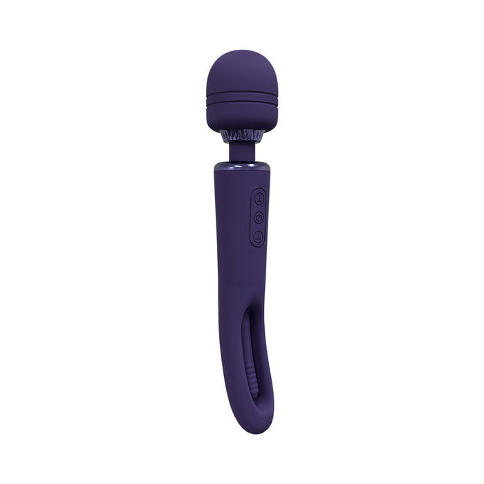 VIVE Kiku Rechargeable Double Ended Wand with Innovative G-Spot Flapping Stimulator Purple