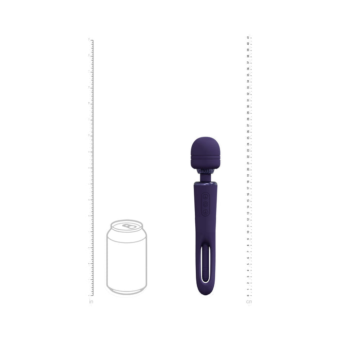 VIVE Kiku Rechargeable Double Ended Wand with Innovative G-Spot Flapping Stimulator Purple