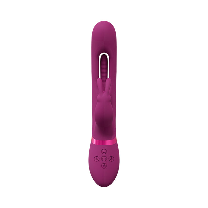 VIVE Mika Rechargeable Triple Motor Vibrating Rabbit With Innovative G-Spot Flapping Stimulator Pink