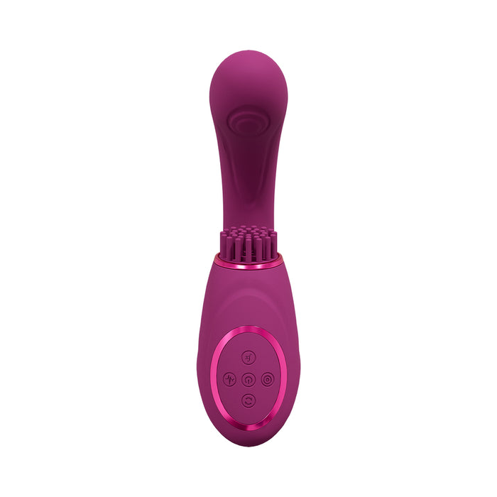 VIVE Gen Rechargeable Triple Motor G-Spot Vibrator with Pulse Wave and Vibrating Bristles Pink