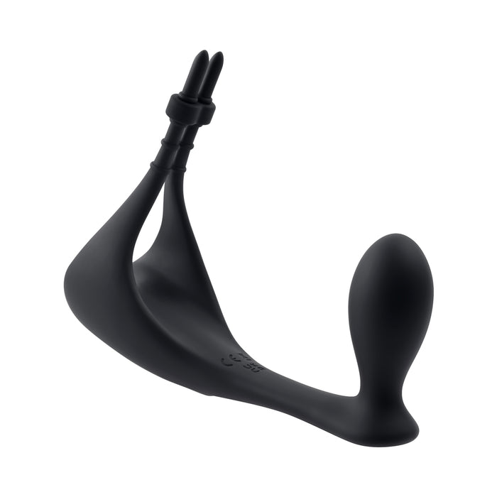 Gender X Back It Up Rechargeable Lasso C-Ring and Plug with Remote Silicone Black