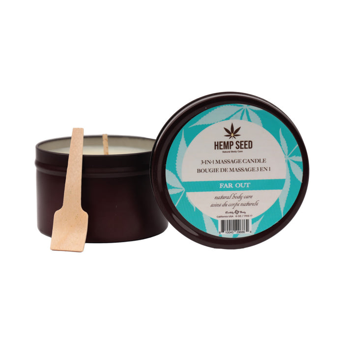 Earthly Body Hemp Seed 3-in-1 Massage Candle Far Out 6 oz.