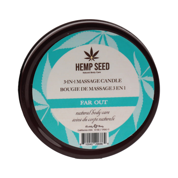 Earthly Body Hemp Seed 3-in-1 Massage Candle Far Out 6 oz.