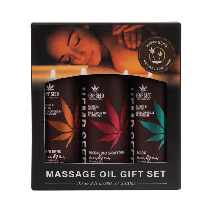 Earthly Body Hemp Seed Summer 2024 Massage Oil Trio Gift Set