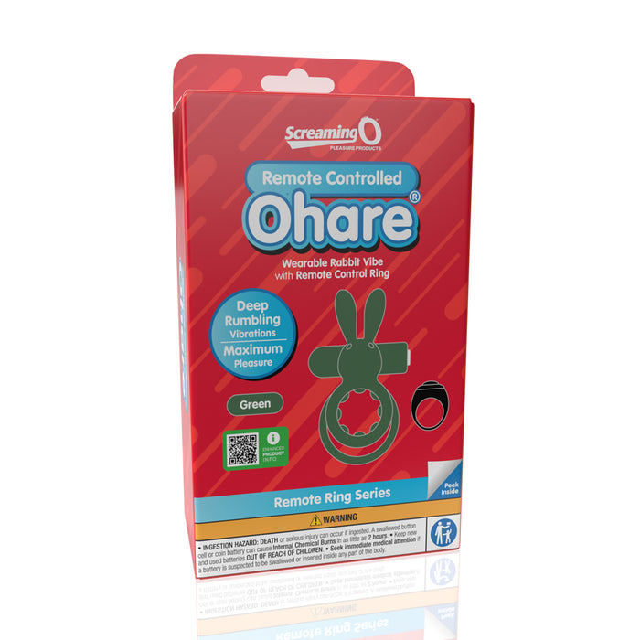Screaming O Remote Controlled Ohare Vibrating Ring Green
