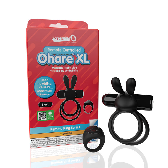 Screaming O Remote Controlled Ohare XL Vibrating Ring Black