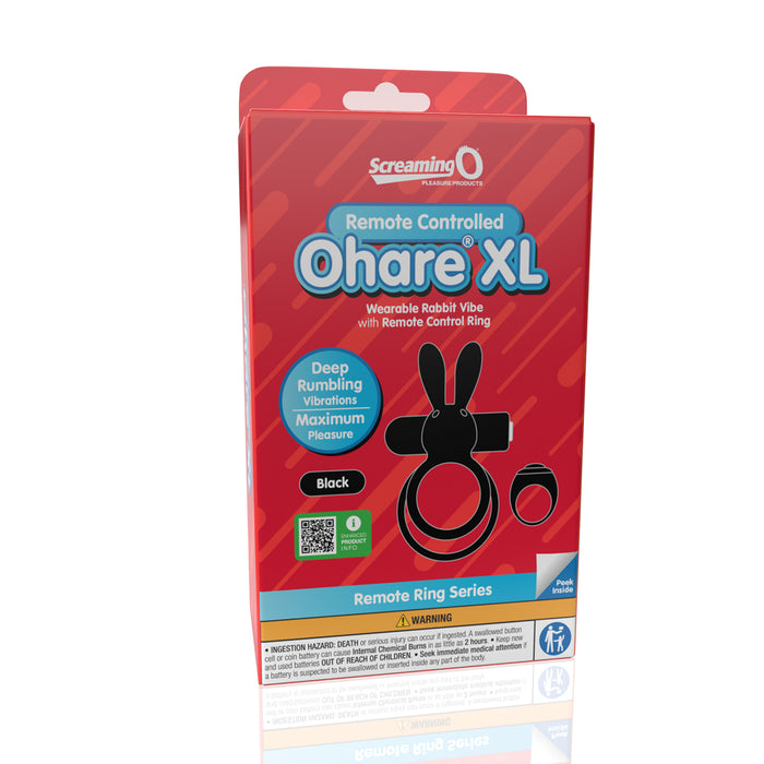 Screaming O Remote Controlled Ohare XL Vibrating Ring Black