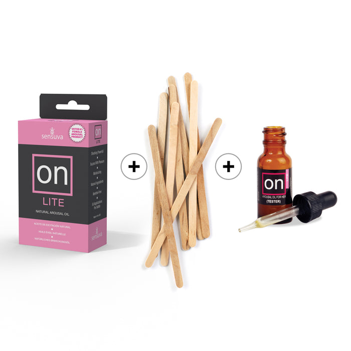Sensuva ON Lite Arousal Oil 5ml Medium Box 12 Piece + Tester/Sticks Refill Kit
