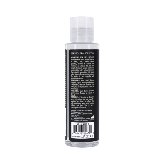 Zero Tolerance Drenched Warmth Water-Based Warming Lubricant 4 oz.