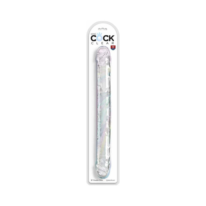King Cock Double Dildo 18 in. Clear
