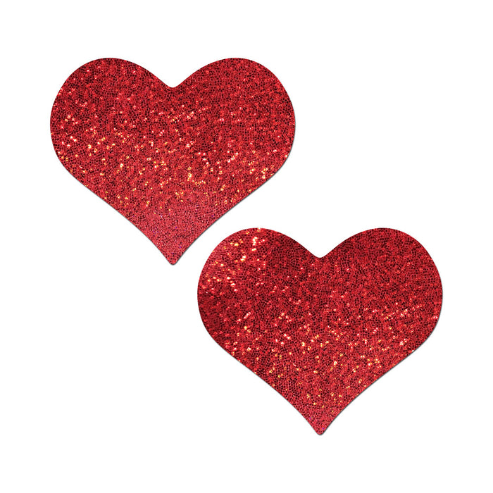 Pastease Heart Glitter Red Full Breast Covers Support Tape