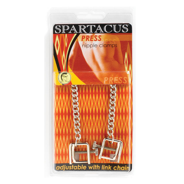 Spartacus Adjustable Press Nipple Clamps with Curbed Chain