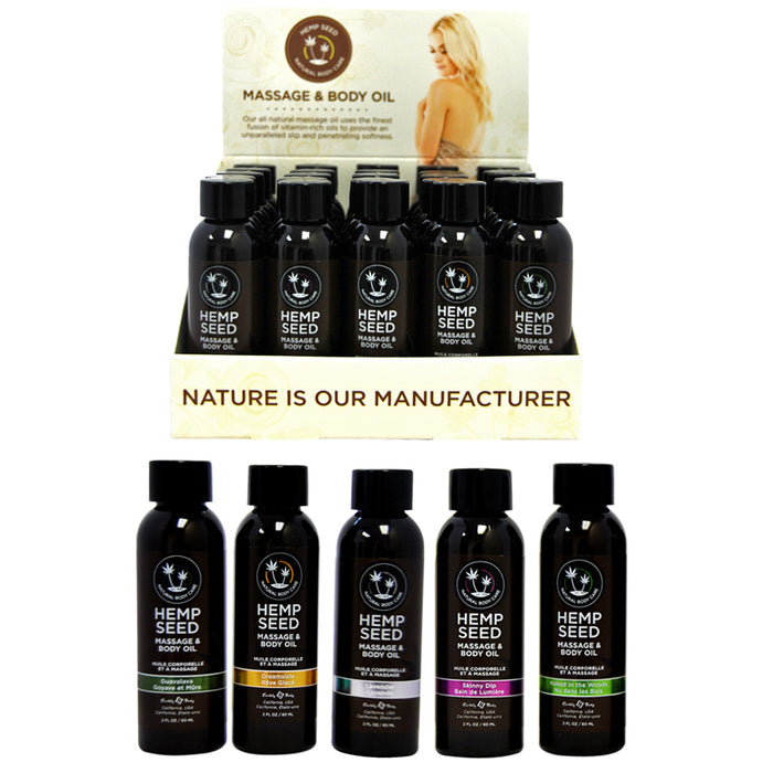 Earthly Body Massage Oil Counter Display #1 25pc