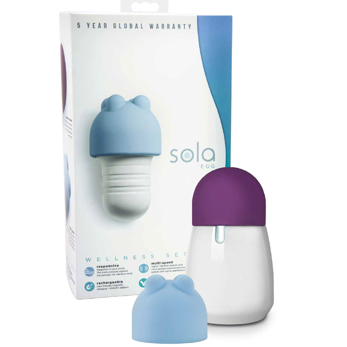Sola Egg Wellness Set Rechargeable Vibrator and Attachments White