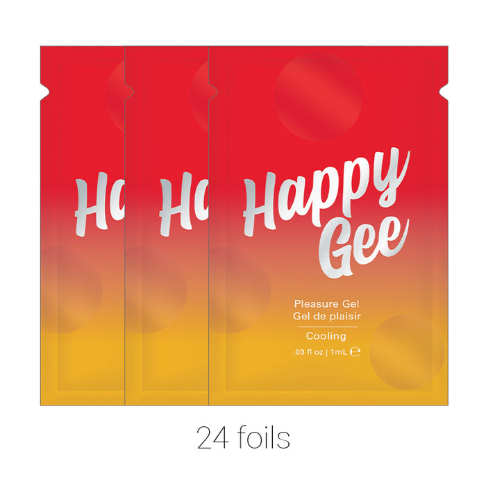 Jelique Happy Gee Cooling Pleasure Gel (Bulk Pack/24 pcs) .03 oz Foils