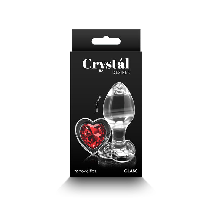 Crystal Desires Red Heart Gem Glass Plug Medium