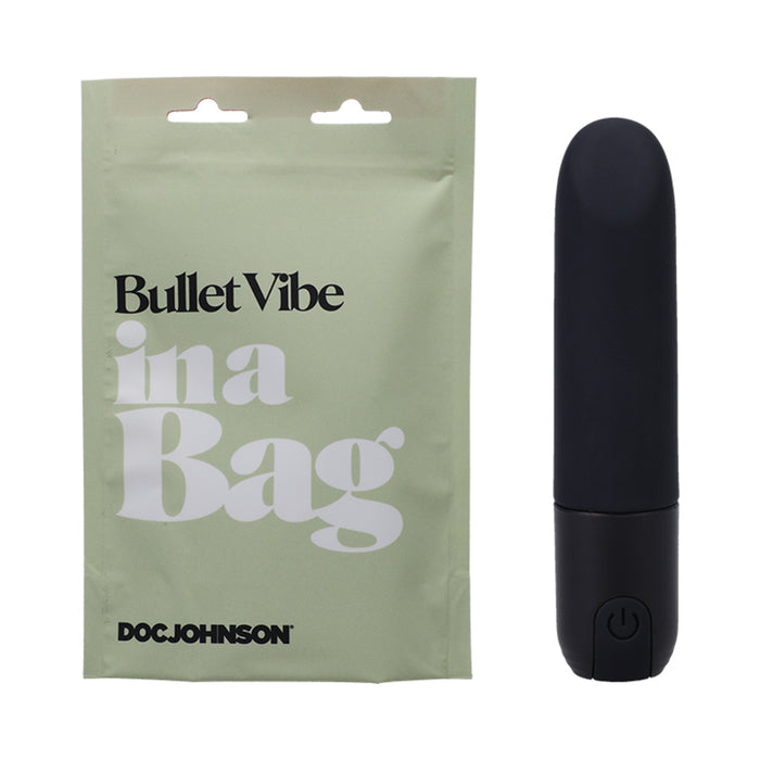 Doc Johnson Bullet Vibe In A Bag Rechargeable Silicone Vibrator Black