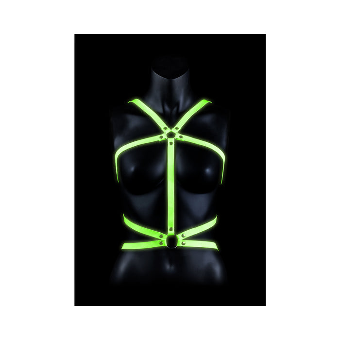 Ouch! Glow in the Dark Body Harness Neon Green S/M