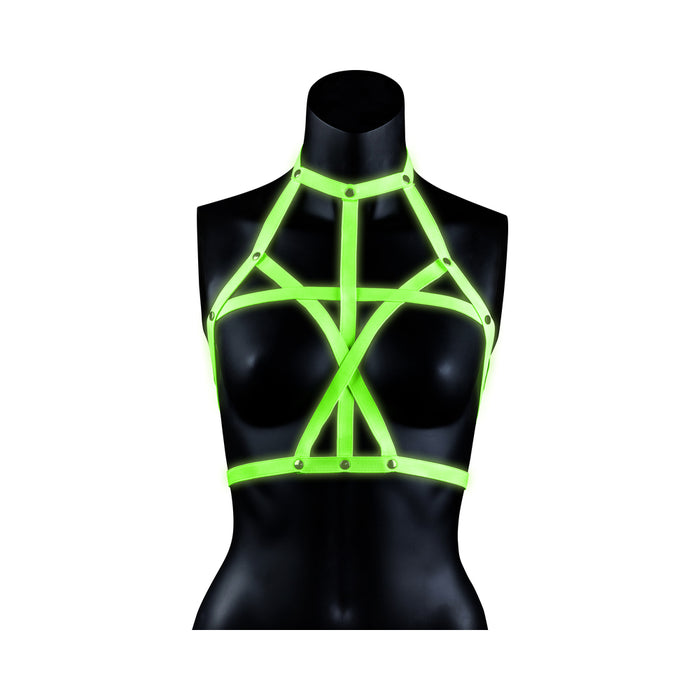 Ouch! Glow in the Dark Bra Harness Neon Green L/XL