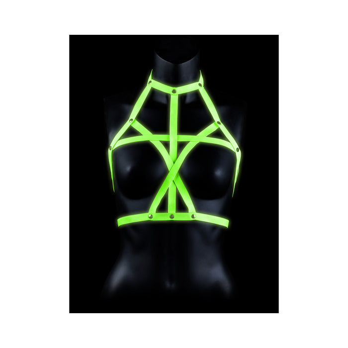 Ouch! Glow in the Dark Bra Harness Neon Green L/XL