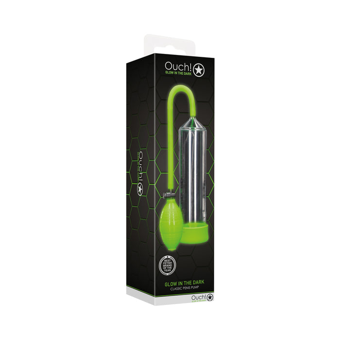 Ouch! Glow in the Dark Classic Penis Pump Neon Green