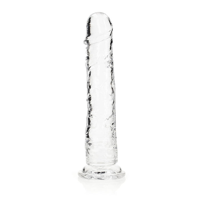 RealRock Crystal Clear Straight 11 in. Dildo Without Balls Clear